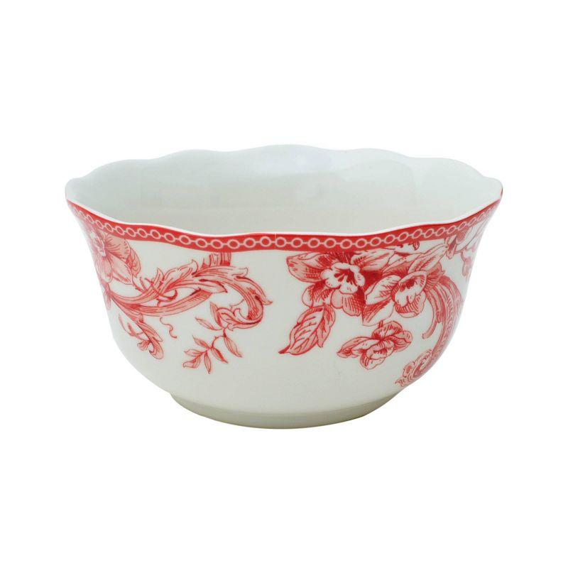 222 Fifth 222 Fifth Christmas Lane Red 16-Piece Porcelain Dinnerware Set - Service For 4, Plates, Bowls & Mugs