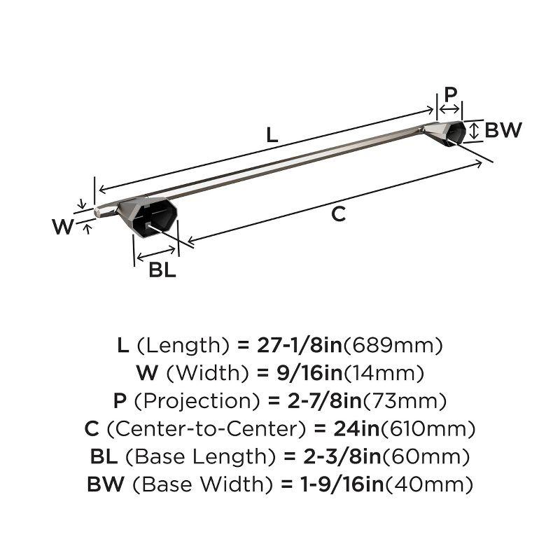 Amerock St. Vincent Brushed Nickel 24 inch (610mm) Towel Bar