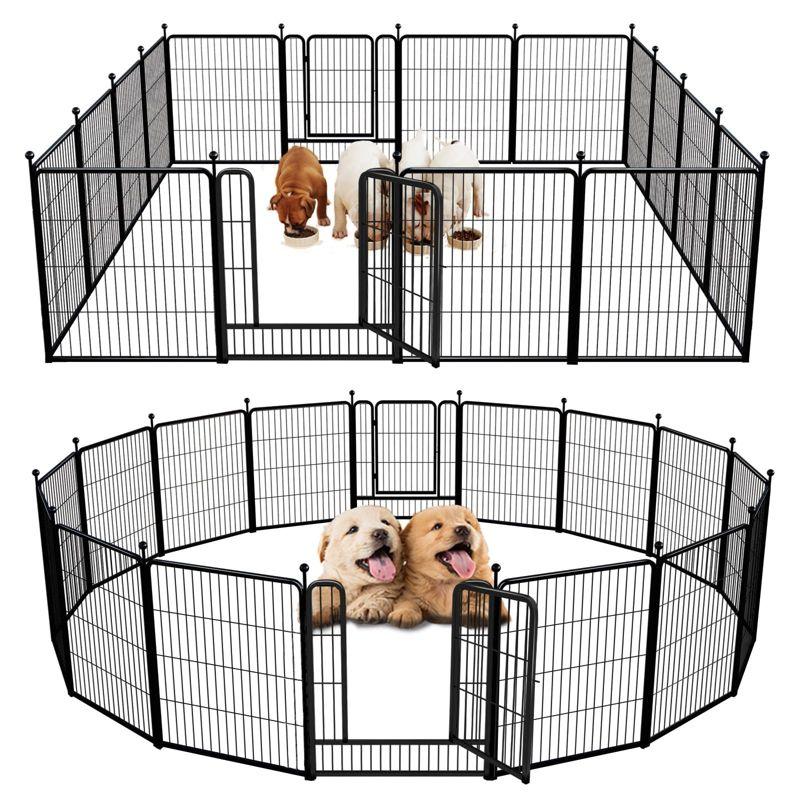 FXW Rollick Dog Playpen for Indoor, Yard, RV Camping, 32 inch 16 Panels for Small and Medium Dogs│Patented