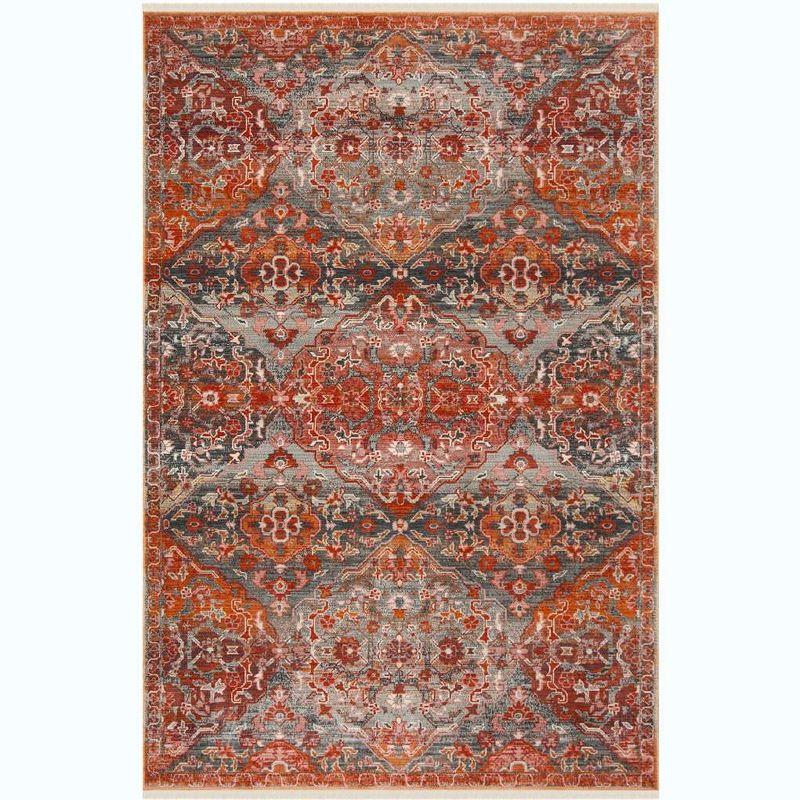 Reversible Hand-Knotted Blue Synthetic 5' x 7' Area Rug