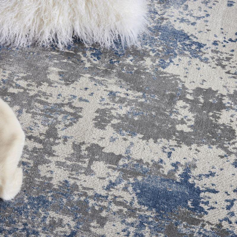 Nourison Rustic Textures Modern Brushstrokes Indoor Area Rug Grey/Blue 5'3" x 7'3"