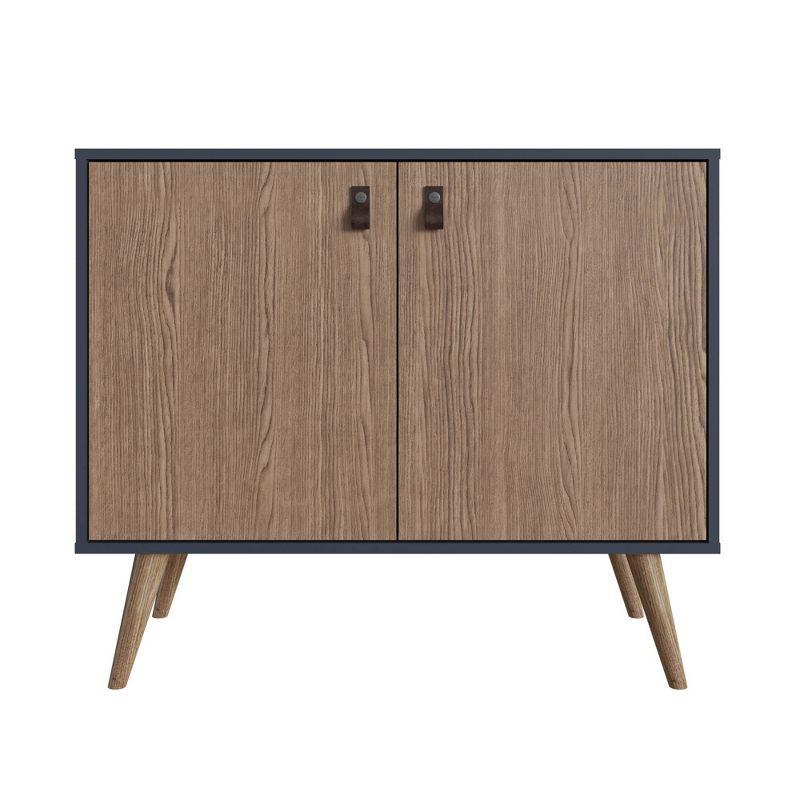 Amber Blue and Natural Eucalyptus Wood Buffet Sideboard