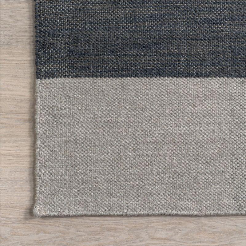 Emily Henderson x Rugs USA - Blue Jay Colorblocked Wool Indoor Area Rug