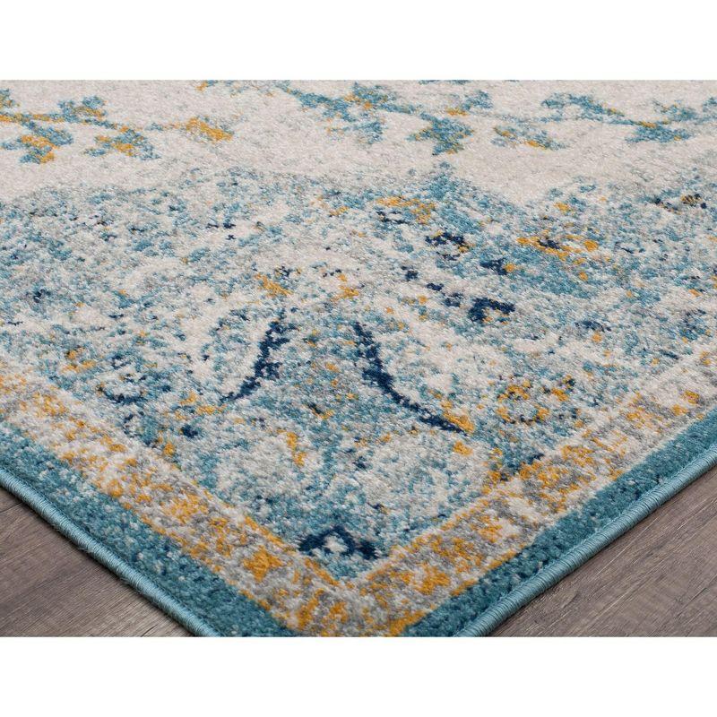 Rugs America Harper HY50C Fresh Chicory Transitional Vintage Ivory Area Rug for Dining Room Rug Neutral Rug Living Room Rug Kitchen, 2'6"x4'