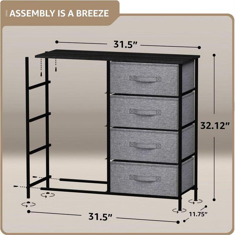 Sorbus 8 Drawers Dresser- Storage Unit with Steel Frame, Wood Top, Fabric Bins - for Bedroom, Closet, Office and more