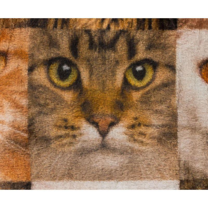 Toynk Cat Face Collage Fleece Throw Blanket | 45 x 60 Inches