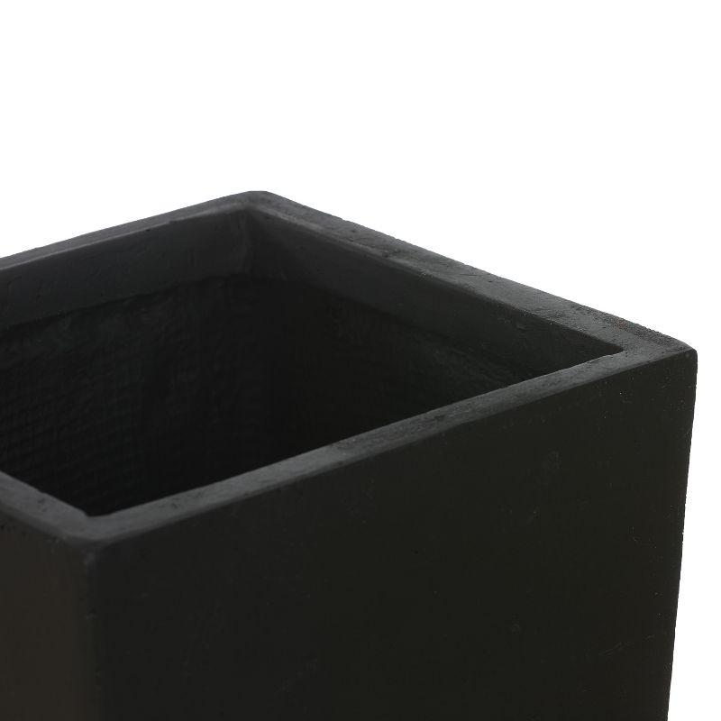 LuxenHome Square Tapered 18.5" H House Planters, Indoor & Outdoor Black