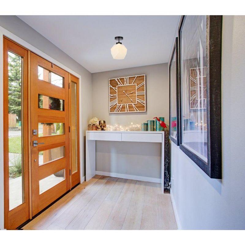 Elegant Lighting Lawrence 1 light black and white glass flush mount