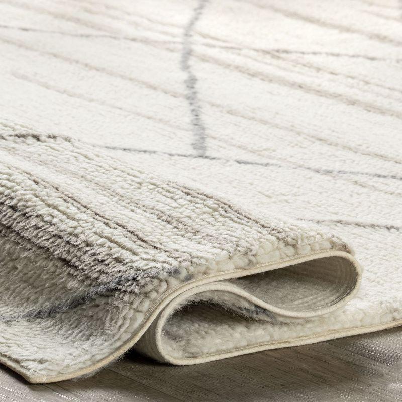 Nuloom Pick-Up-Sticks Machine Washable Wool Area Rug, 4' x 6', Ivory