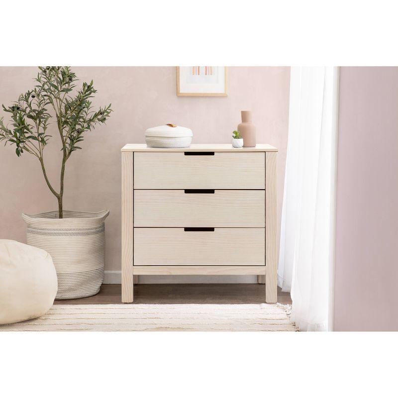 Washed Natural Pinewood 3-Drawer Nursery Dresser