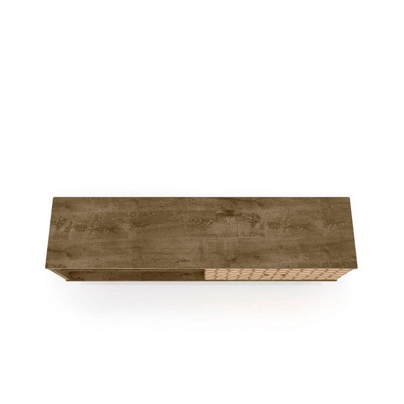 Liberty 2 Shelves and 2 Doors TV Stand for TVs up to 60" 3D Prints Rustic Brown - Manhattan Comfort: Mid-Century Modern Entertainment Center