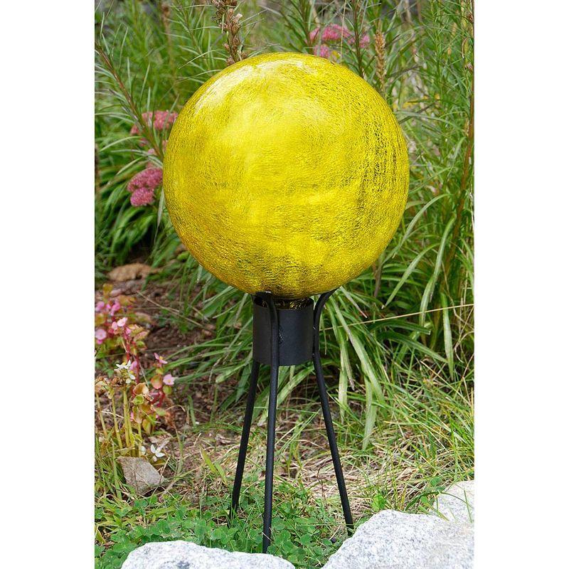 10-Inch Yellow Crackle Glass Gazing Globe