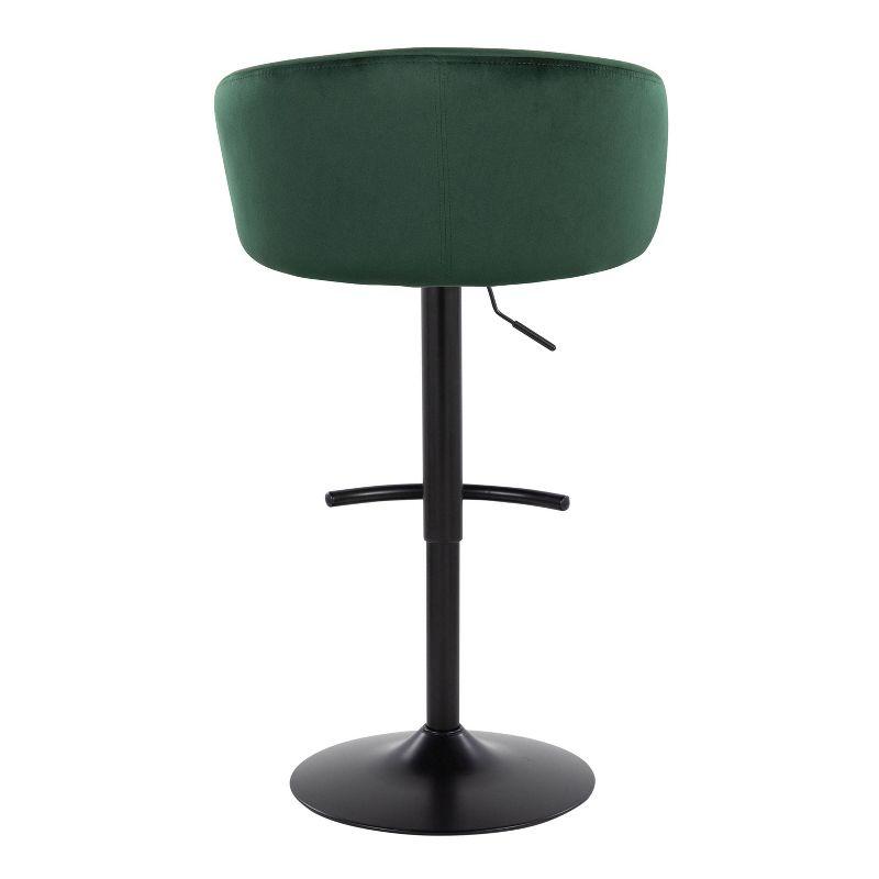LumiSource Swivel Upholstered Adjustable Height Counter Stool with Metal Frame