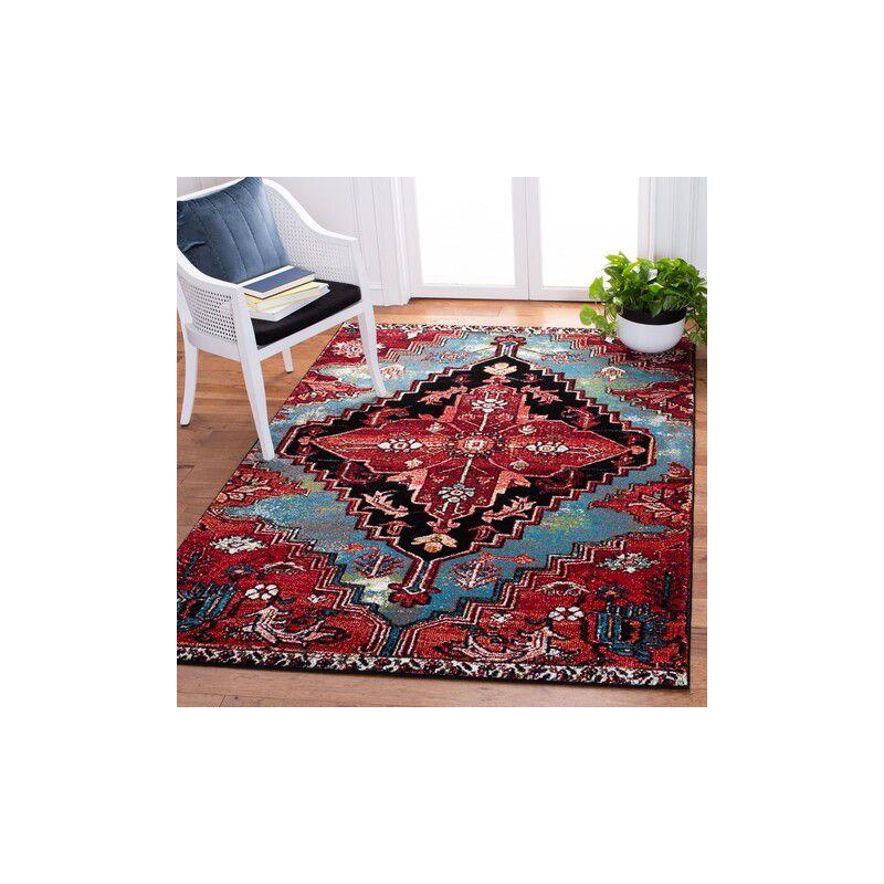 Vintage Hamadan VTH248 Power Loomed Indoor Accent Rug - Blue/Red - 2'7"x5' - Safavieh