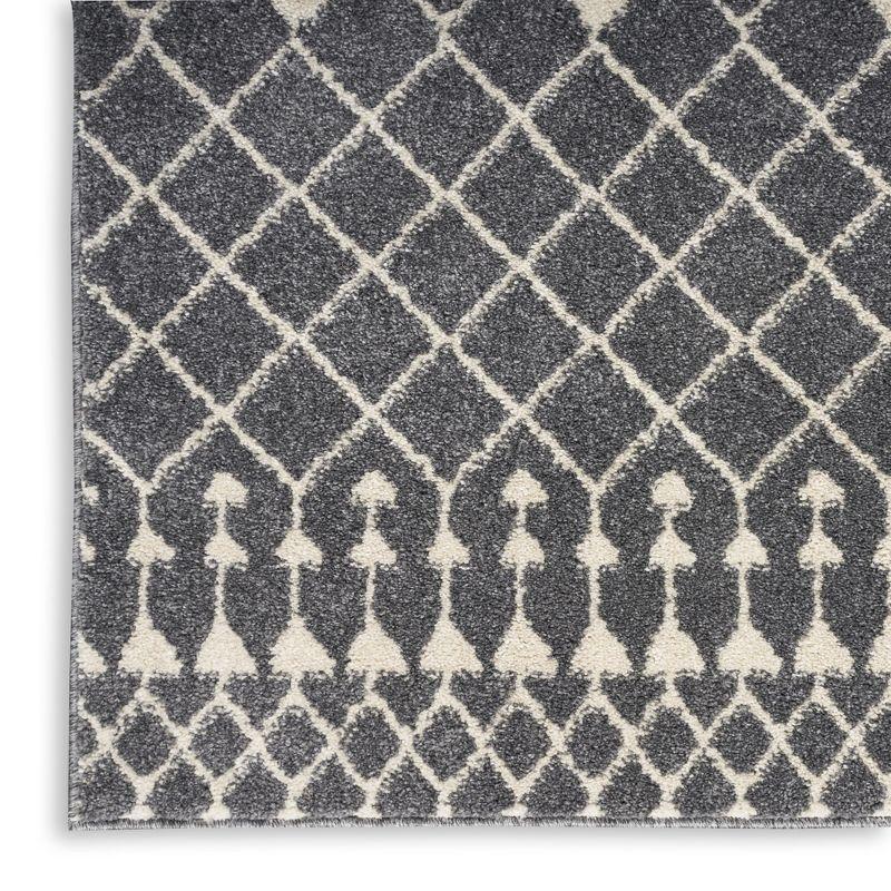 Nourison Royal Moroccan 2'2" x 7'6 Charcoal/Ivory Bohemian Indoor Rug