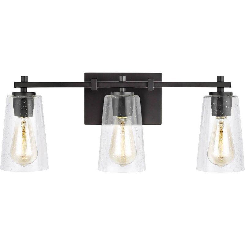 Elegant Seeded Glass 3-Light Bath Vanity in Oil-Rubbed Bronze