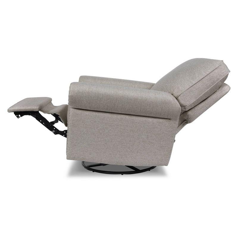 Gray Eco-Weave Swivel Recliner with USB Port