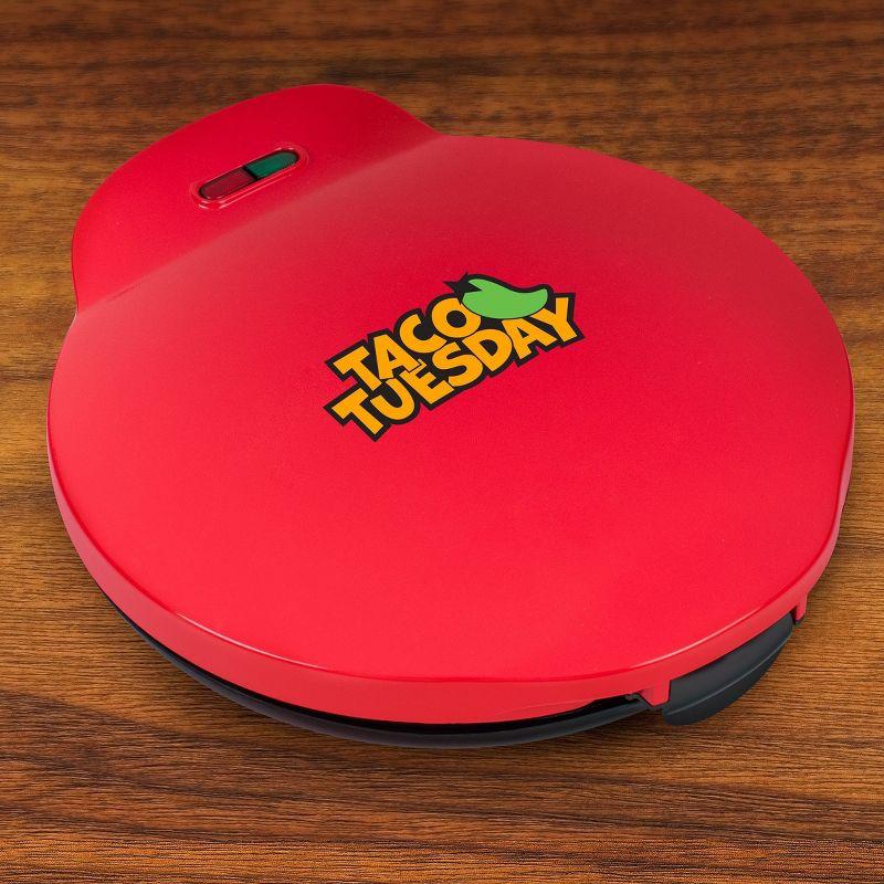 Taco Tuesday TCTEQM10RD 10 In. Electric Quesadilla Maker