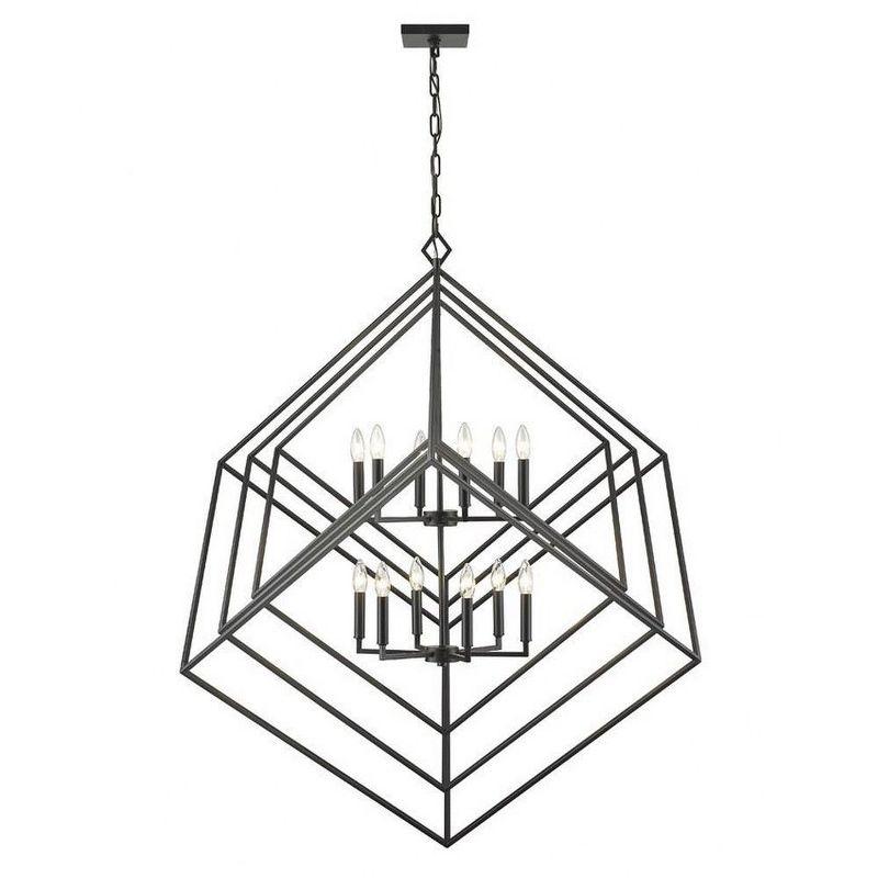 Z-Lite Euclid 12 - Light Chandelier in  Matte Black