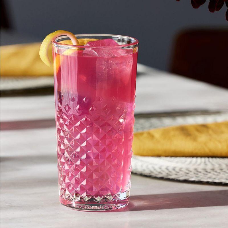 Libbey Carats 14-Ounce Faceted Tumbler Glass Set