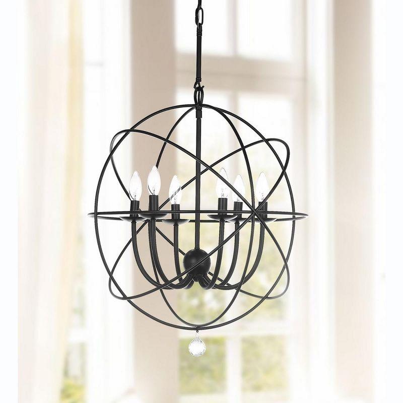 Evie 22 Inch Dia Adjustable Chandelier - Black - Safavieh.