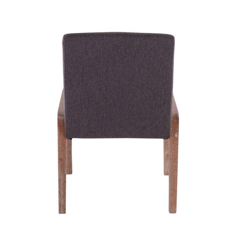 Set of 2 Carmen Dining Chairs White Wash/Gray - LumiSource: Upholstered, Contemporary Style, Wood Legs