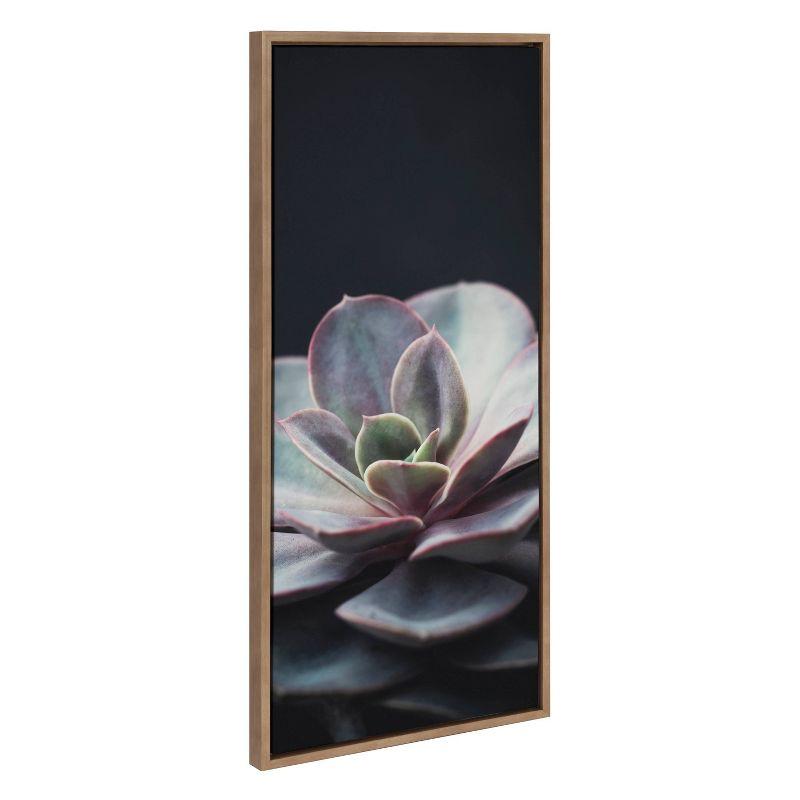 18" x 40" Sylvie Lavender Succulent by F2 Images Framed Wall Canvas Gold - Kate & Laurel All Things Decor: Modern Botanical Digital Art