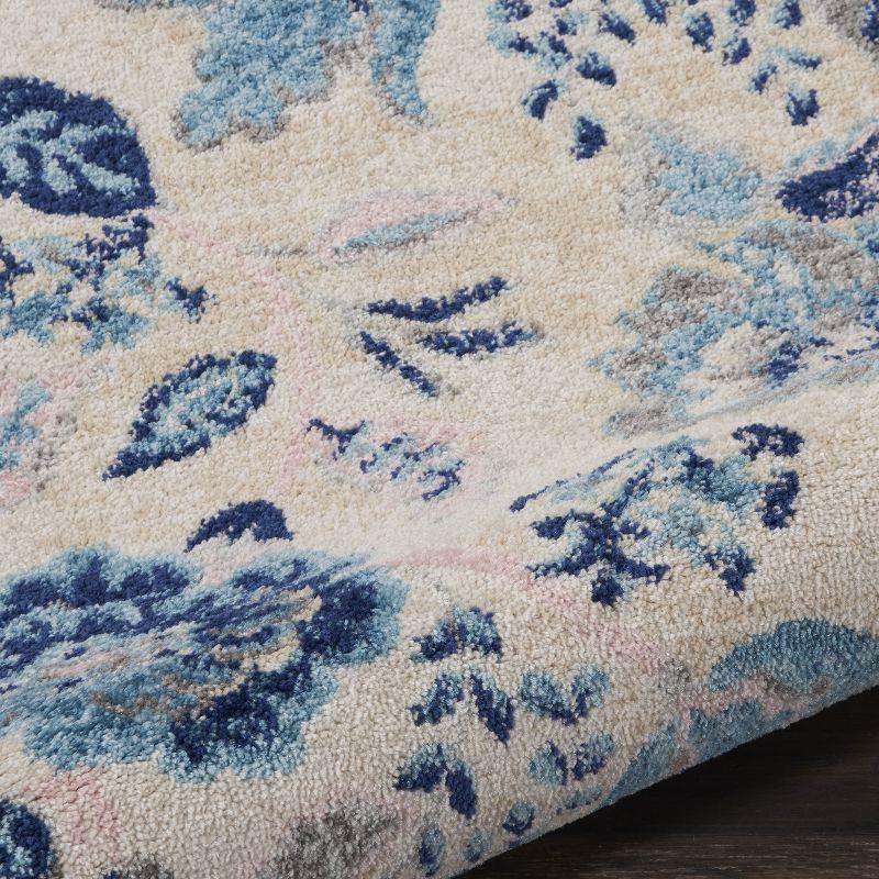 Nourison Tranquil 2' X 4' Ivory/Light Blue Area Rug French Country Eclectic Floral by Nourison