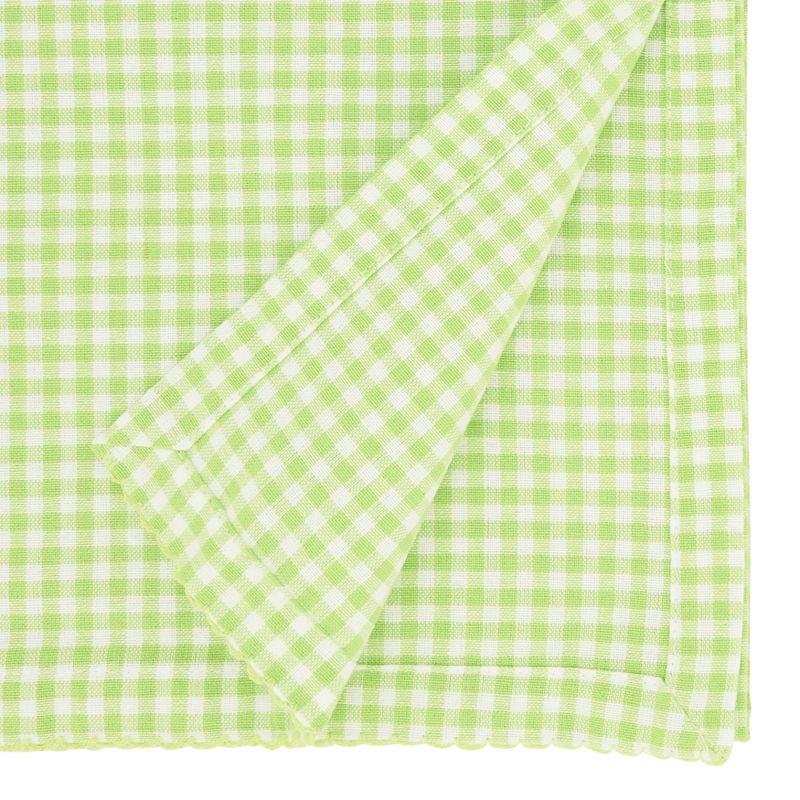 Saro Lifestyle Traditional Gingham Table Runner, Green, 16"x72"