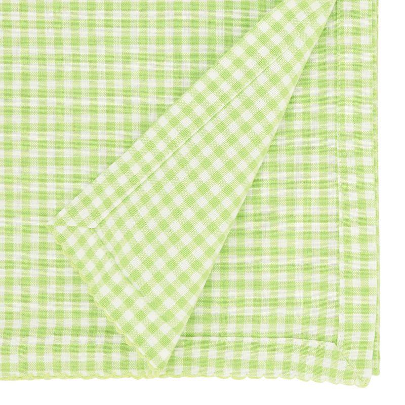 Green Gingham Cotton Rectangle Table Runner