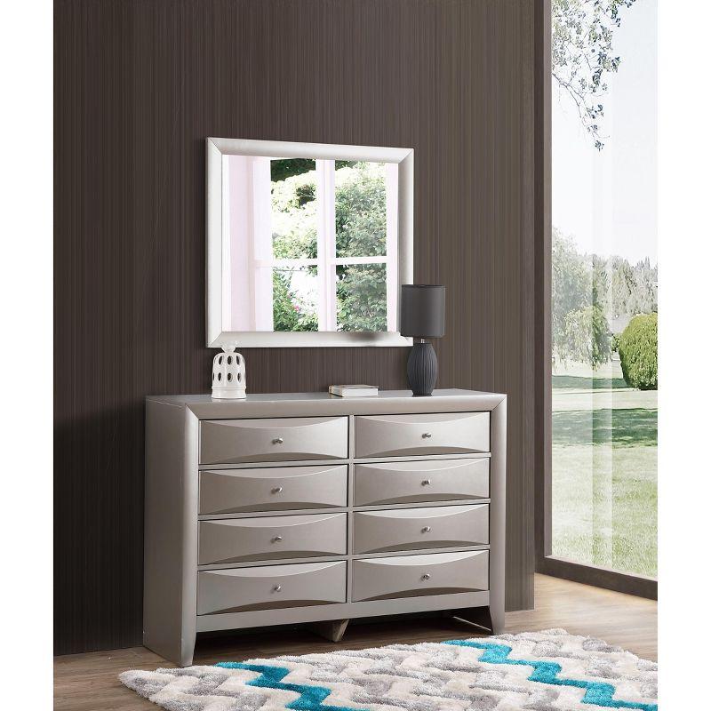 Marilla 35" x 39" Silver Wood Framed Dresser Mirror