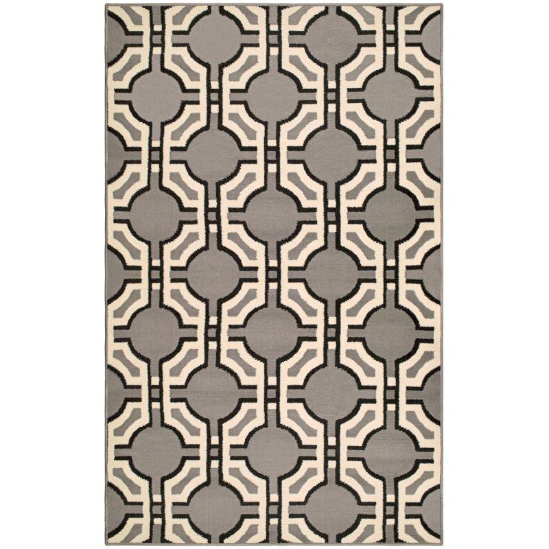 Modern Geometric Art-Deco Transitional Eclectic Trellis High-Traffic Power-Loomed Indoor Area Rug, 8'x10', Gray - Blue nile Mills