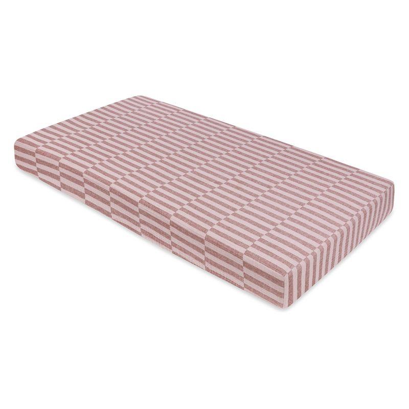 babyletto Maroon Stripe Muslin Crib Sheet