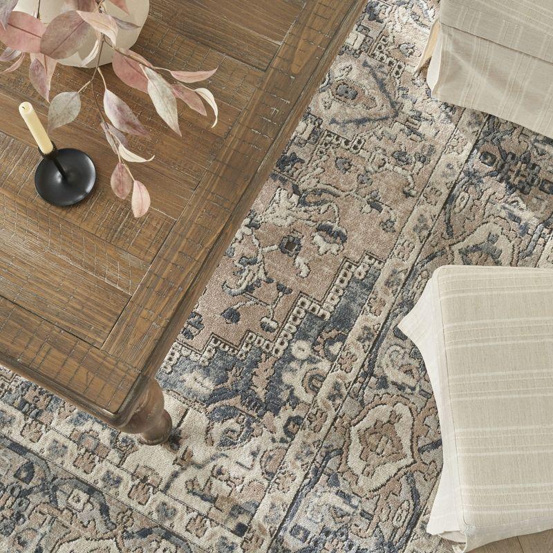 Nourison Concerto Center Medallion Indoor Rug Beige Grey 5'3" x 7'3"