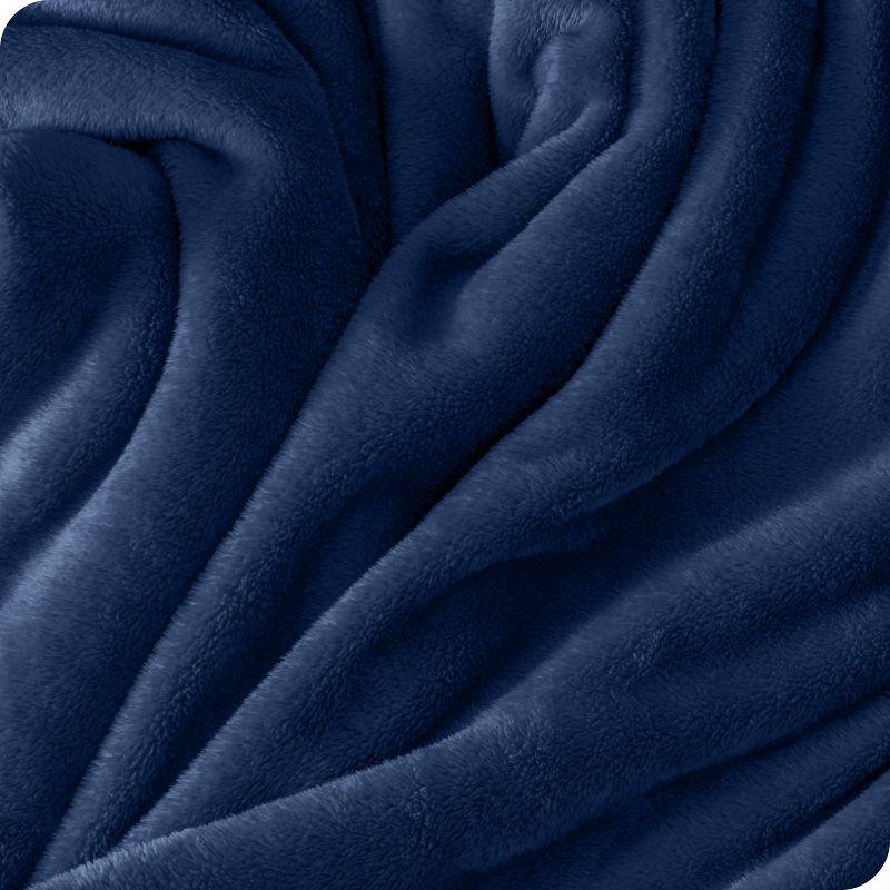 Navy Blue Fleece and Wool Reversible Toddler Throw