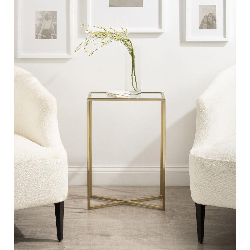Kate and Laurel Jaspur Rectangle Metal Side Table, 16x8x24, Gold