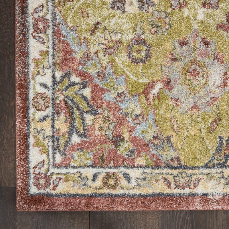 Terracotta Multicolor Floral 5' x 7' Hand-knotted Synthetic Area Rug