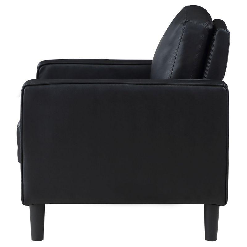 Coaster Home Furnishings Ruth Upholstered Track Arm Faux Leather Accent Chair Black