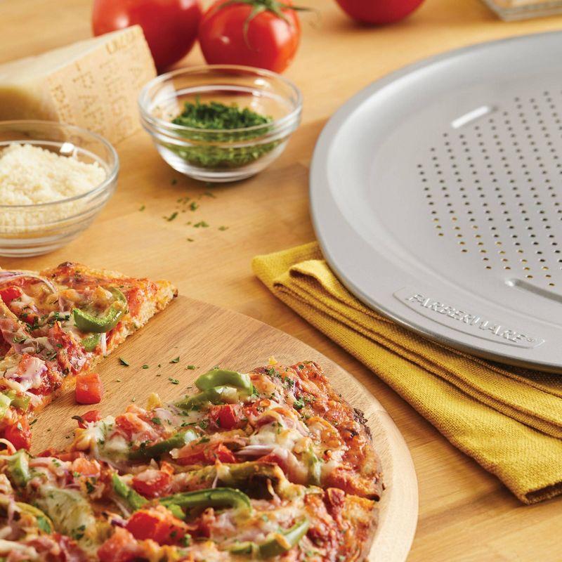 Farberware Insulated Nonstick 15.5" Pizza Pan: Aluminized Steel, Round Baking Dish, Dishwasher-Safe, Gray