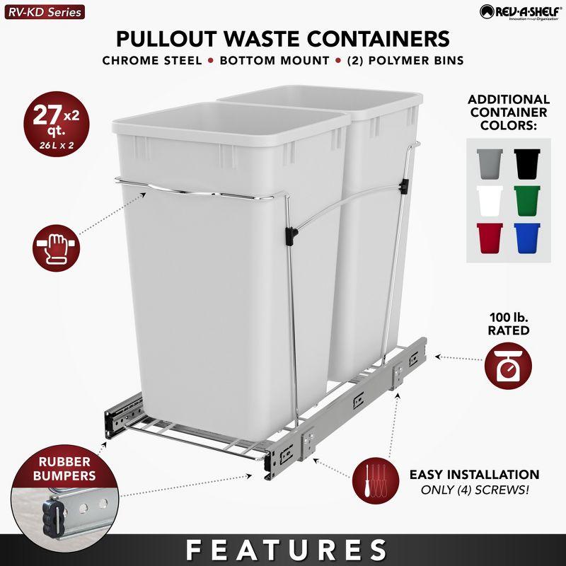 Rev-A-Shelf Rev-A-Shelf Double Pull Out Trash Can 35 Qt for Kitchen