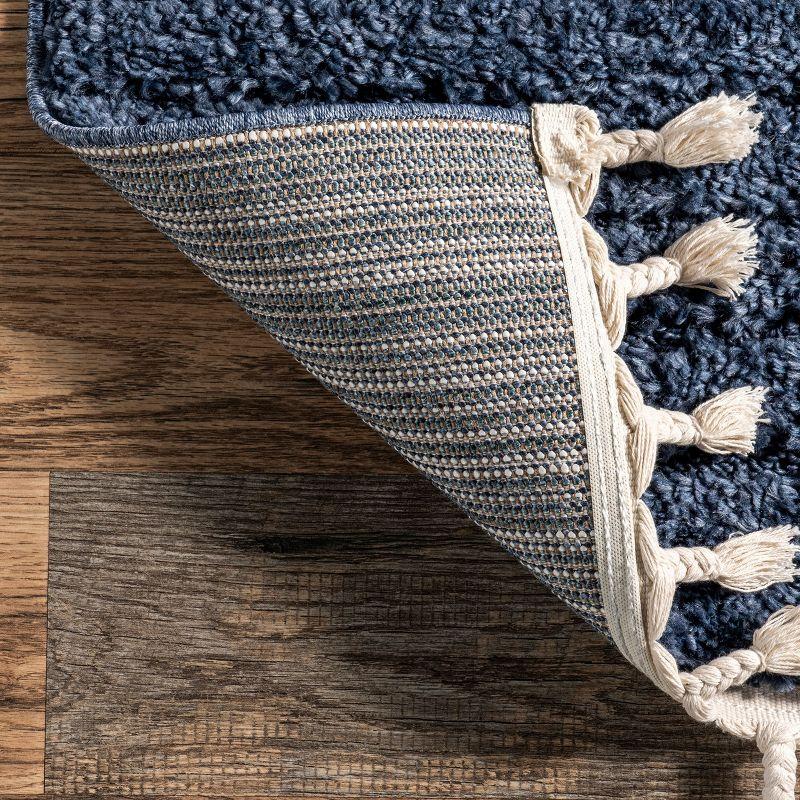 Nuloom Risette Solid 5x8 Shag Indoor Area Rug for Living Room Bedroom Dining Room Nursery, Blue