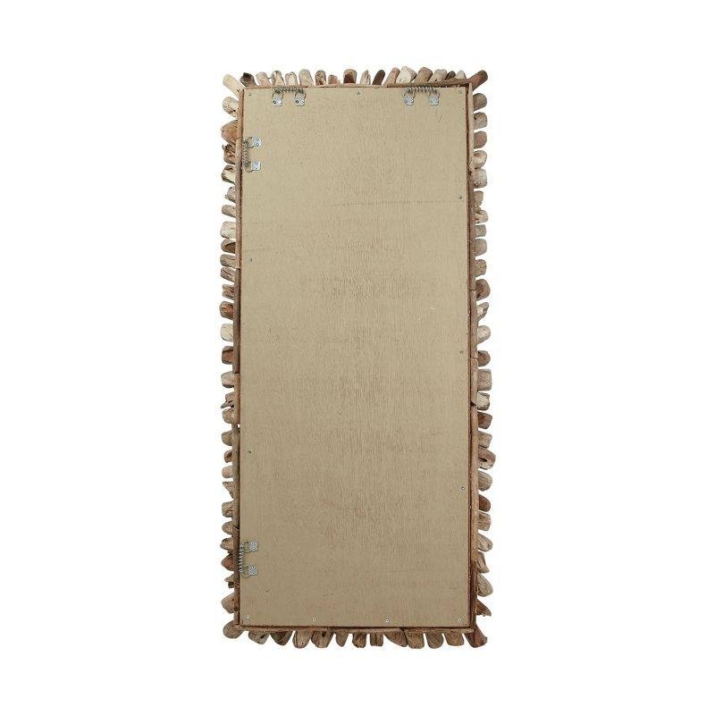 Storied Home Big Driftwood Framed Wall Mirror Natural: Coastal-Inspired, Rectangular, Wood & Glass, 24"x52.5"