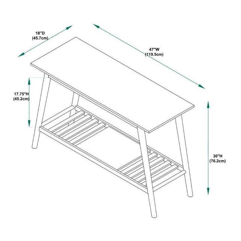 Mid-Century Modern Charlotte Console Table with Storage Shelf