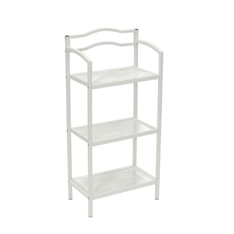 3-Tier Metal Bathroom Storage Shelf, White