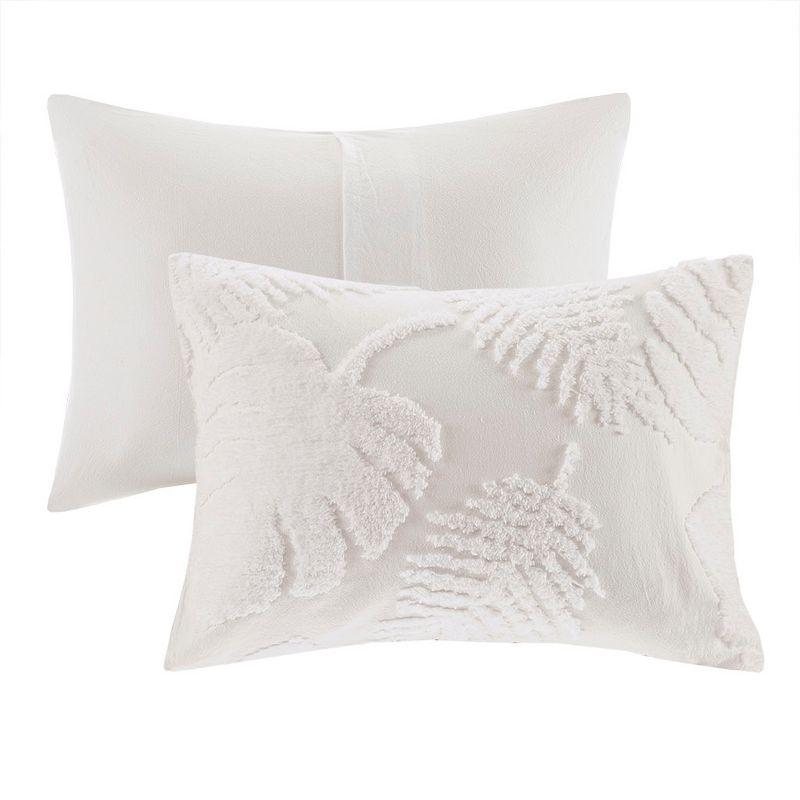 Madison Park Bahari Tufted Cotton Chenille Palm Duvet Cover Set