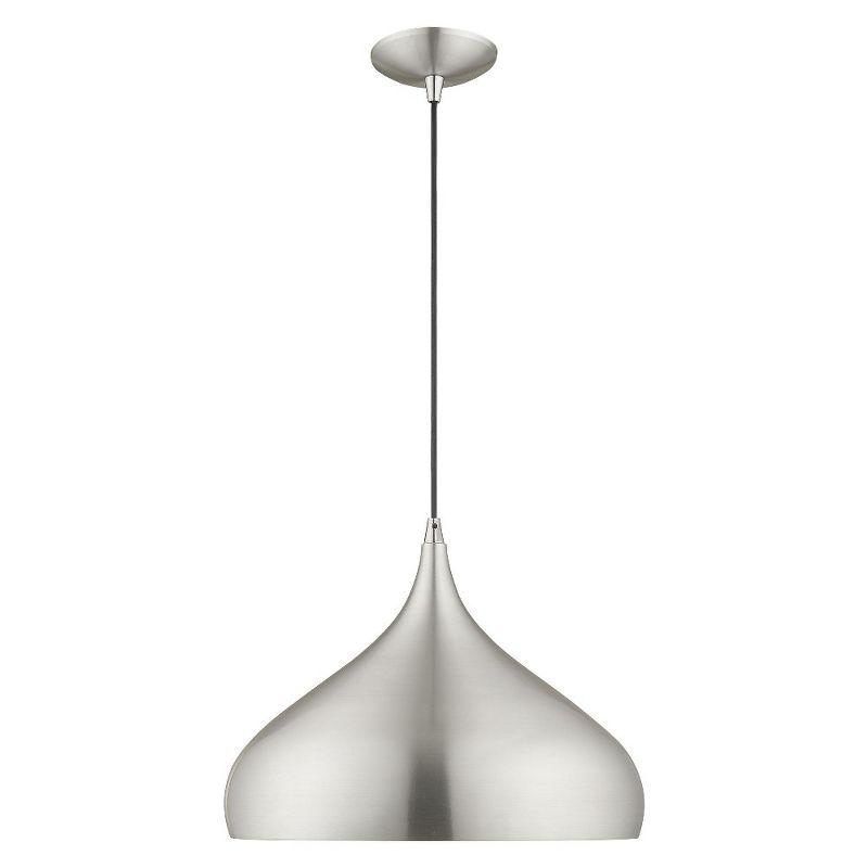 Livex Lighting Metal Shade 1 - Light Chandelier in  Brushed Aluminum