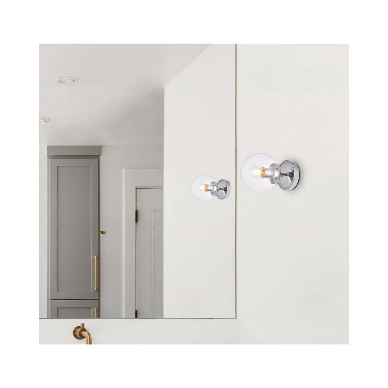 Elegant Lighting Mimi six inch dual flush mount and bath sconce in chrome with clear glass