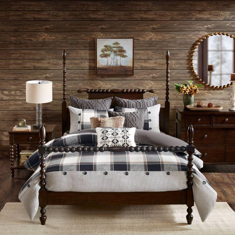 Brown/Black/Gray 100% Cotton Modern & Contemporary Comforter Set