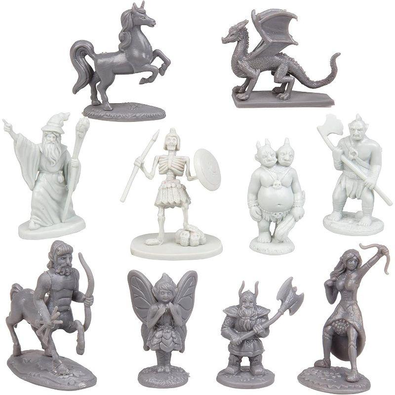 Fantasy Creatures Action Figure Playset 10 pcs - Monster Battle Toy Collection - w Dragons, Wizards, & More - Perfect for Roleplaying RPG, D&D Gaming