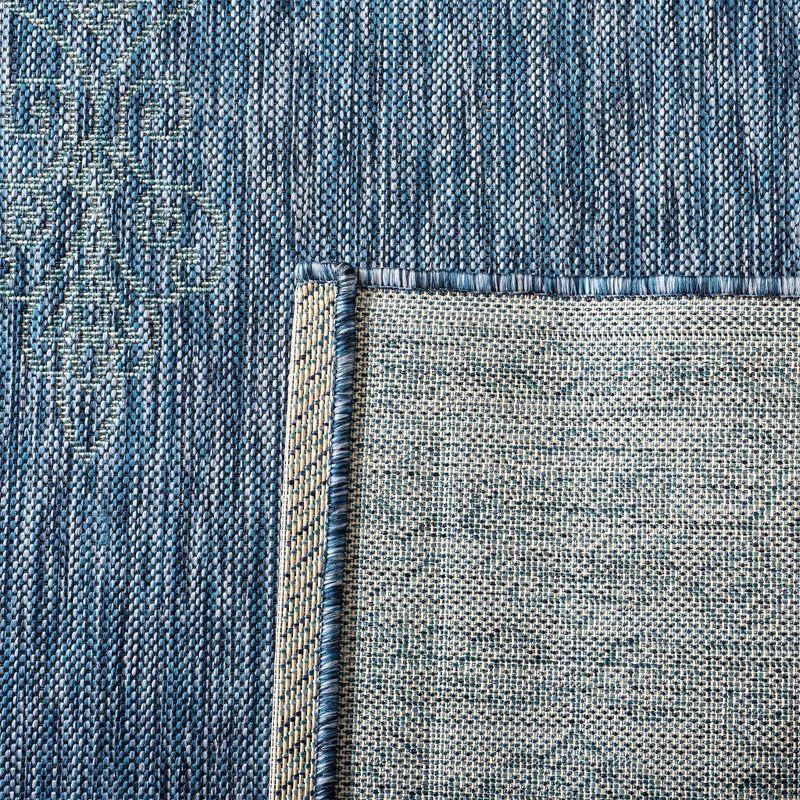 Courtyard CY8232 Power Loomed Indoor/Outdoor Area Rug - Navy/Ivory - 6'7"x6'7" - Safavieh.